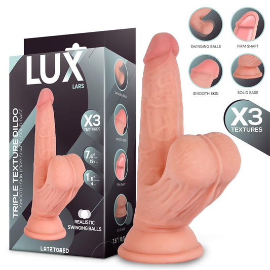 LUX - LARS DILDO TRIPLE DENSIDAD CON TESTÍCULOS OSCILANTES 7.6