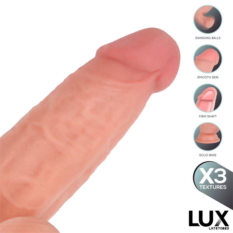 LUX - LARS DILDO TRIPLE DENSIDAD CON TESTÍCULOS OSCILANTES 7.6