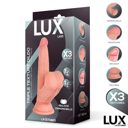 LUX - LARS DILDO TRIPLE DENSIDAD CON TESTÍCULOS OSCILANTES 7.6