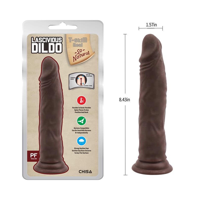 CHISA - LASCIVIOUS DILDO DUAL DENSITY MARRÓN 21.4CM