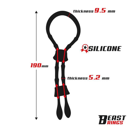 BEAST RINGS - LASSO ANILLO PARA EL PENE SILICONA AJUSTABLE