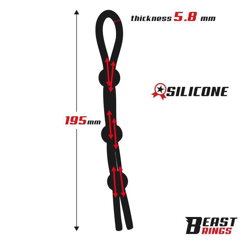 BEAST RINGS - LASSO ANILLO PARA EL PENE SILICONA AJUSTABLE