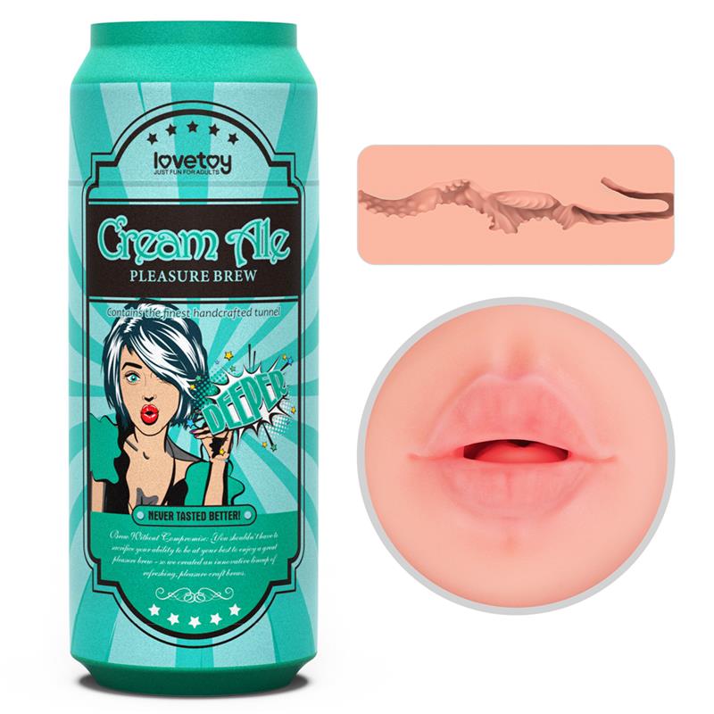LOVETOY - LATA MASTURBADORA BOCA CREAM ALE