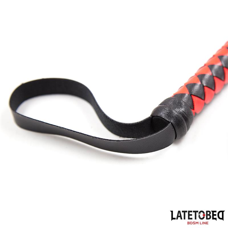 LATETOBED BDSM LINE - LÁTIGO LARGO ROJO Y NEGRO 210CM