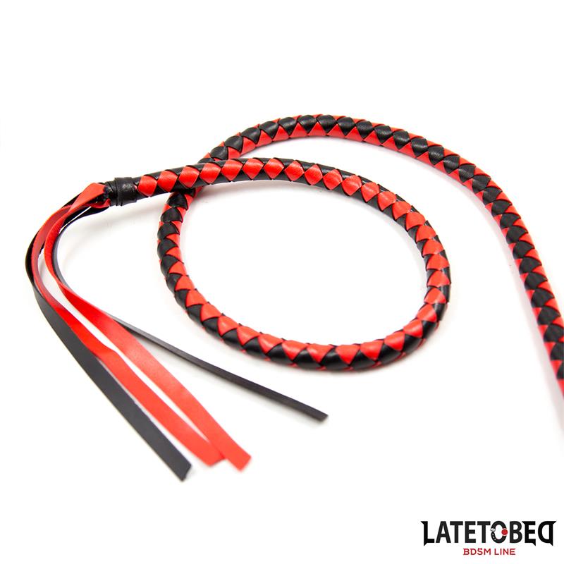 LATETOBED BDSM LINE - LÁTIGO LARGO ROJO Y NEGRO 210CM