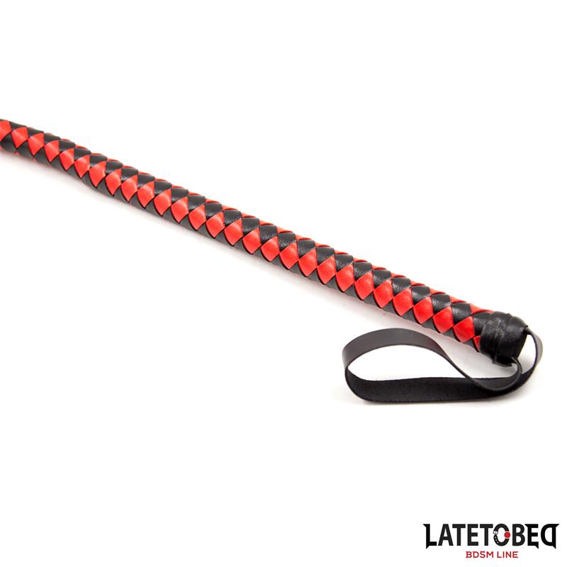 LATETOBED BDSM LINE - LÁTIGO LARGO ROJO Y NEGRO 210CM