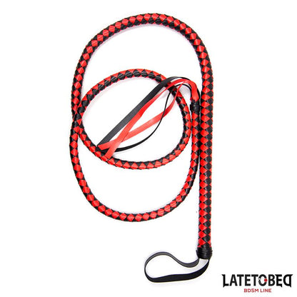 LATETOBED BDSM LINE - LÁTIGO LARGO ROJO Y NEGRO 210CM