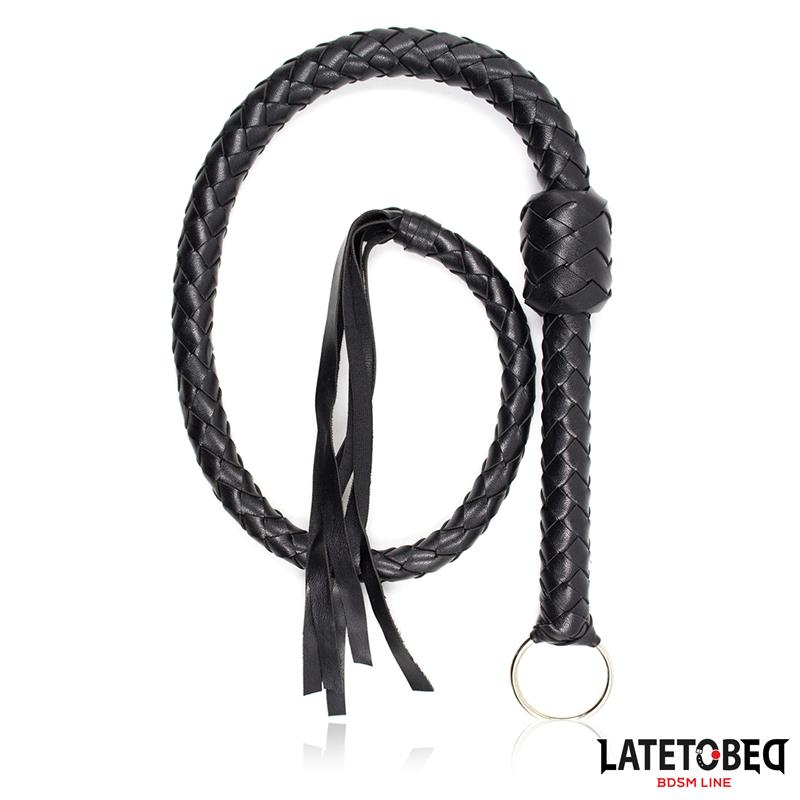 LATETOBED BDSM LINE - LÁTIGO TRENZADO NEGRO 116CM