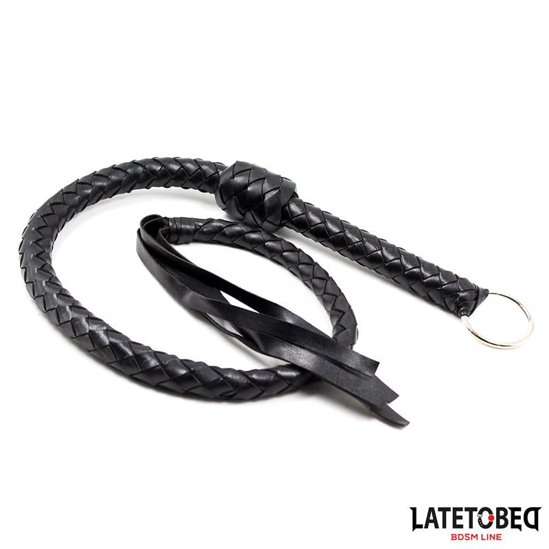 LATETOBED BDSM LINE - LÁTIGO TRENZADO NEGRO 116CM