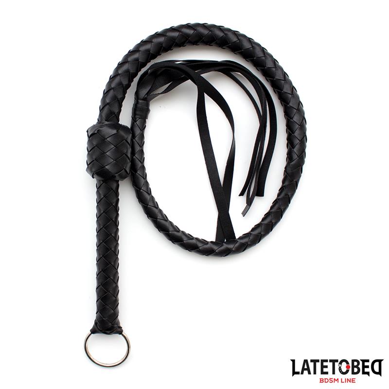 LATETOBED BDSM LINE - LÁTIGO TRENZADO NEGRO 116CM