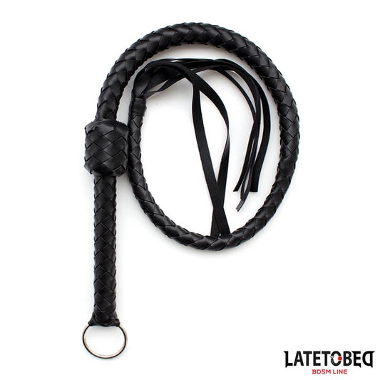LATETOBED BDSM LINE - LÁTIGO TRENZADO NEGRO 116CM
