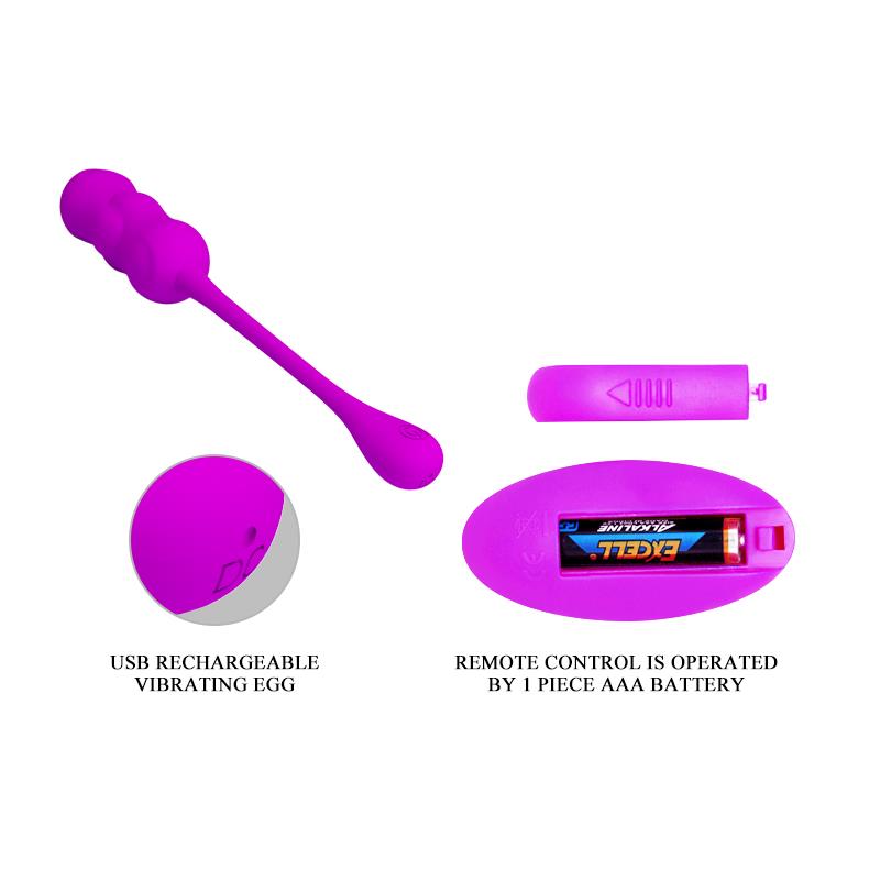 PRETTYLOVE - LESHY HUEVO VIBRADOR CON CONTROL REMOTO USB