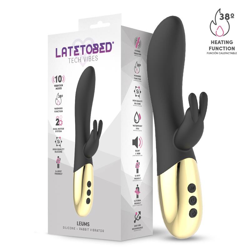 LATETOBED - LEUMS VIBRADOR RABBIT CON FUNCIÓN DE CALOR PUNTO G USB MAGNÉTICO