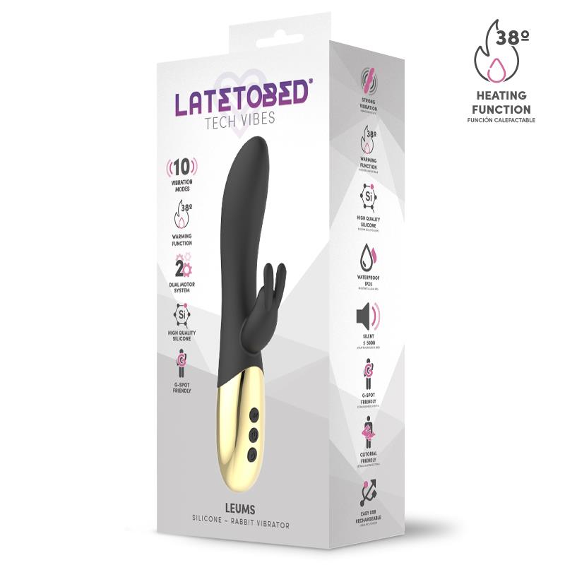 LATETOBED - LEUMS VIBRADOR RABBIT CON FUNCIÓN DE CALOR PUNTO G USB MAGNÉTICO