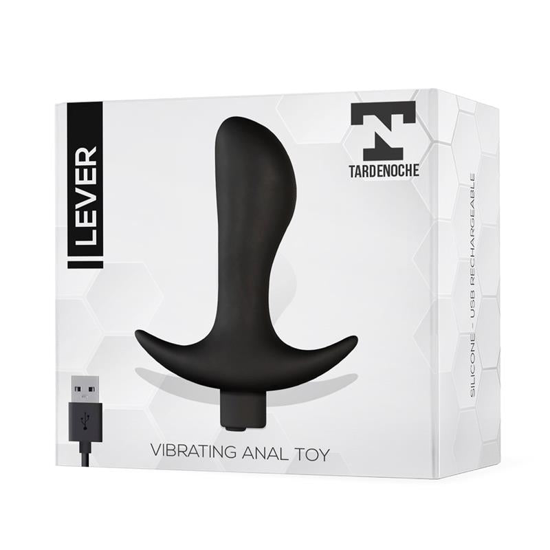 TARDENOCHE - LEVER PLUG ANAL CON VIBRACIÓN USB SILICONA