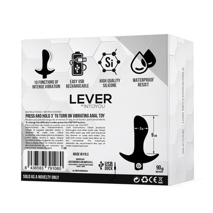 TARDENOCHE - LEVER PLUG ANAL CON VIBRACIÓN USB SILICONA