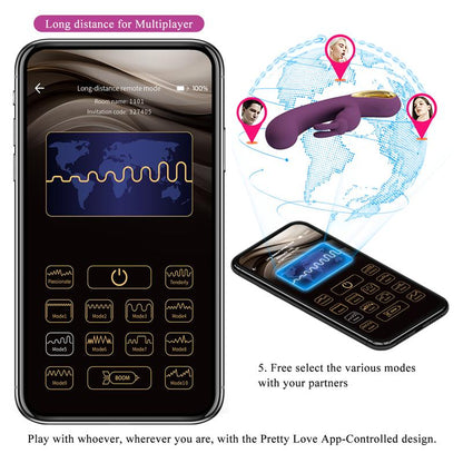 PRETTYLOVE - LIAM VIBRADOR PUNTO G SILICONA  CON APP MORADO