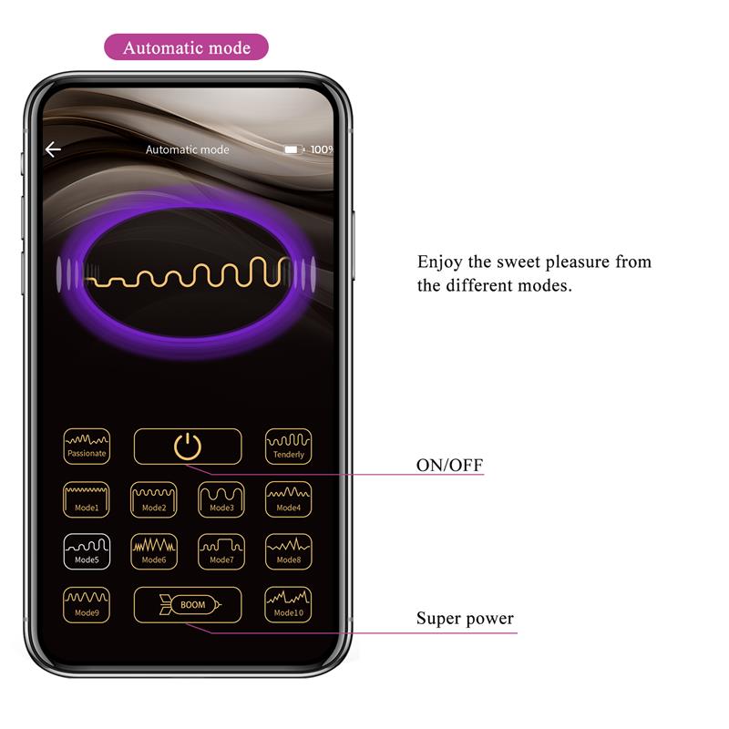 PRETTYLOVE - LIAM VIBRADOR PUNTO G SILICONA  CON APP MORADO
