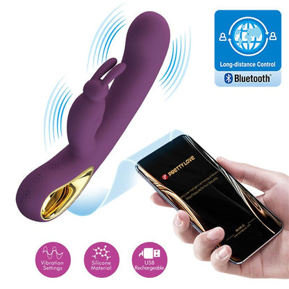 PRETTYLOVE - LIAM VIBRADOR PUNTO G SILICONA  CON APP MORADO