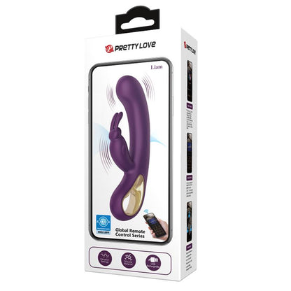PRETTYLOVE - LIAM VIBRADOR PUNTO G SILICONA  CON APP MORADO