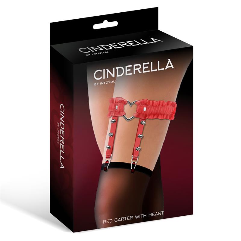 CINDERELLA - LIGA CON ARO EN FORMA DE CORAZÓN Y VOLANTES CUERO VEGANO TALLA ÚNICA