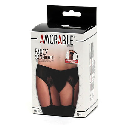 AMORABLE - LIGUERO CON BRAGUITAS Y MEDIAS NEGROS