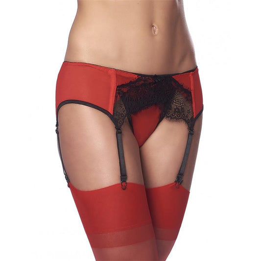 AMORABLE - LIGUERO CON BRAGUITAS Y MEDIAS ROJO Y NEGRO