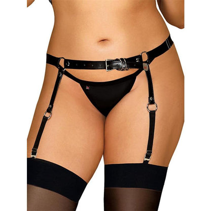 OBSESSIVE - LIGUERO IMITACIÓN CUERO AJUSTABLE CURVY XL/XXL