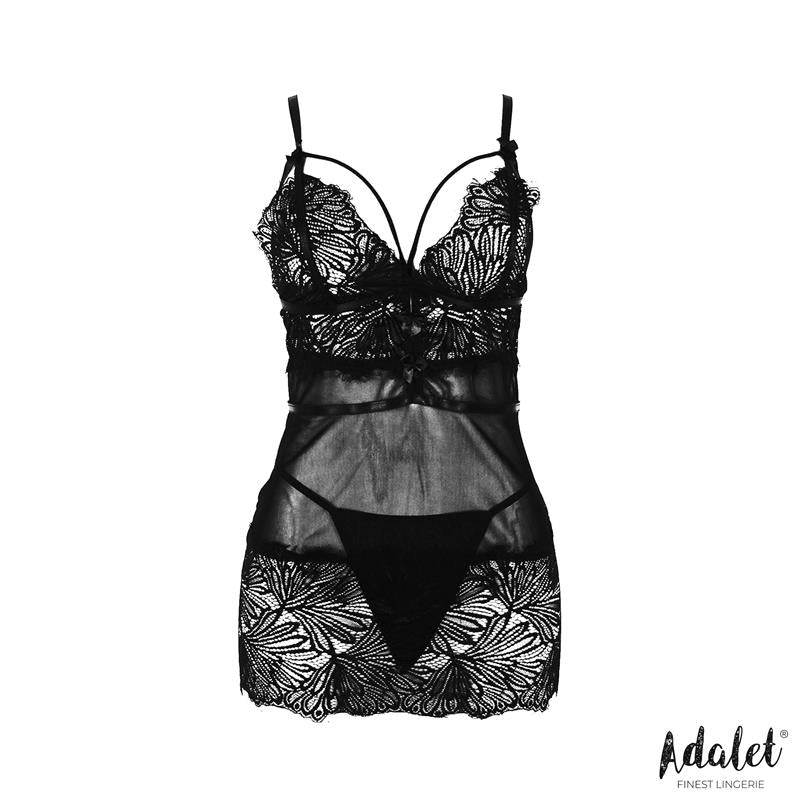 ADALET LINGERIE - LILA BABYDOLL ESPALDA ABIERTA Y TANGA