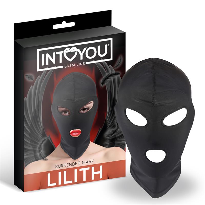 INTOYOU BDSM LINE - LILITH MÁSCARA DE INCÓGNITO ABERTURA EN LA BOCA Y OJOS COLOR NEGRO
