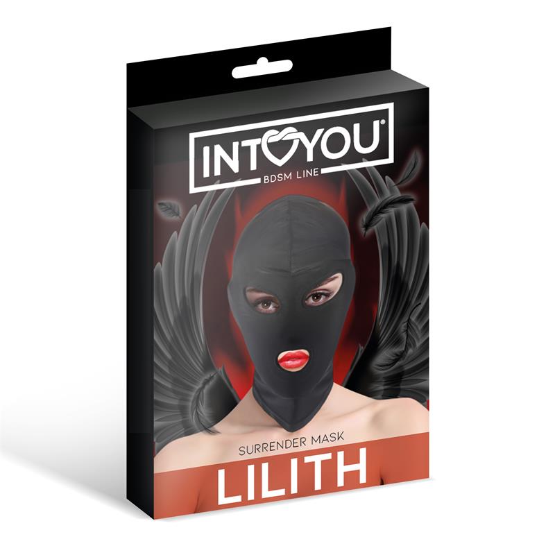 INTOYOU BDSM LINE - LILITH MÁSCARA DE INCÓGNITO ABERTURA EN LA BOCA Y OJOS COLOR NEGRO