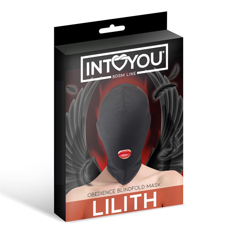 INTOYOU BDSM LINE - LILITH MÁSCARA DE INCÓGNITO CON ABERTURA EN LA BOCA COLOR NEGRO