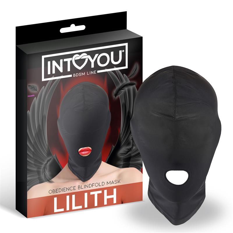 INTOYOU BDSM LINE - LILITH MÁSCARA DE INCÓGNITO CON ABERTURA EN LA BOCA COLOR NEGRO