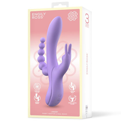 ENGILY ROSS - LINDSAY VIBRADOR CON CADENA ANAL SILICONA LÍQUIDA UNIBODY FLEXIBLE 2 MOTORES