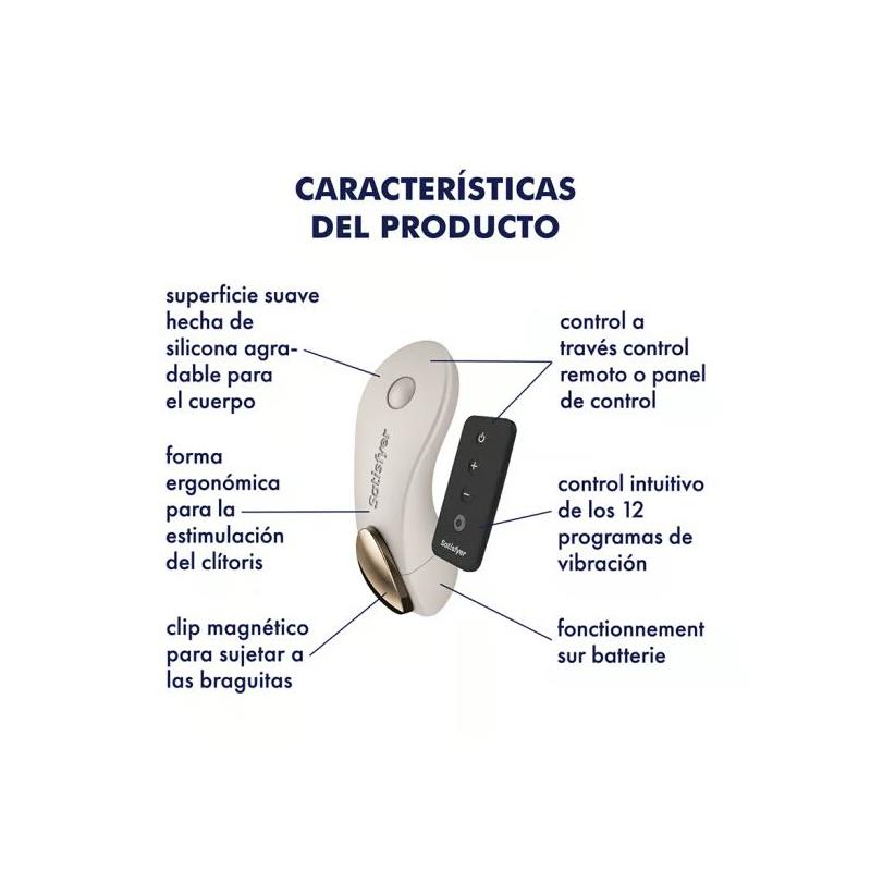 SATISFYER - LITTLE SECRET ESTIMULADOR DE BRAGUITA BATTERY SERIES WARM GREY