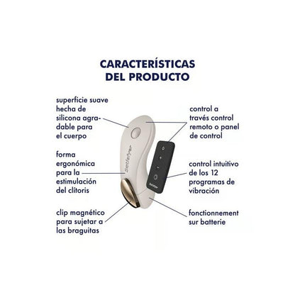 SATISFYER - LITTLE SECRET ESTIMULADOR DE BRAGUITA BATTERY SERIES WARM GREY