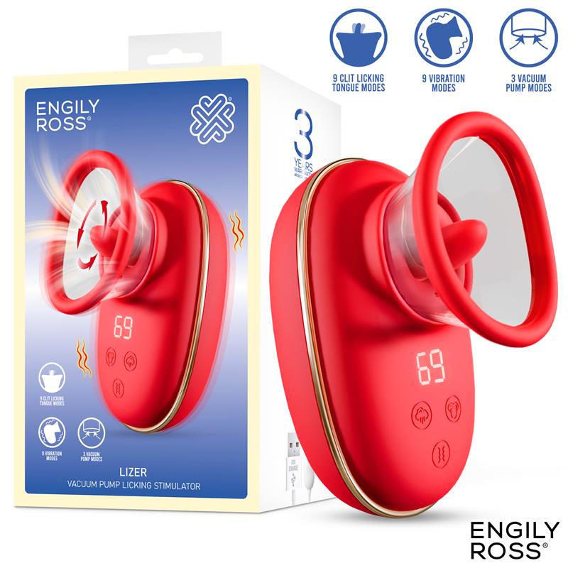 ENGILY ROSS - LIZER ESTIMULADOR CON LENGUA OSCILANTE, BOMBA DE VACÍO Y VIBRACIÓN