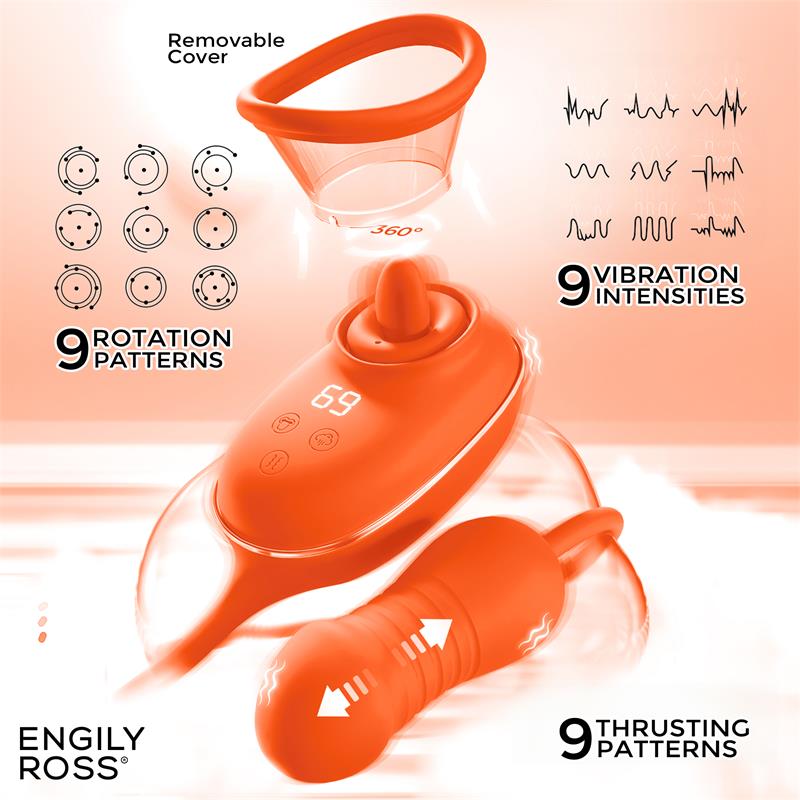 ENGILY ROSS - LIZER PRO ESTIMULADOR CON LENGUA OSCILANTE, BOMBA DE VACIO Y HUEVO CON UP AND DOWN