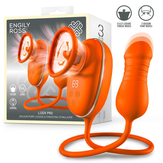 ENGILY ROSS - LIZER PRO ESTIMULADOR CON LENGUA OSCILANTE, BOMBA DE VACIO Y HUEVO CON UP AND DOWN