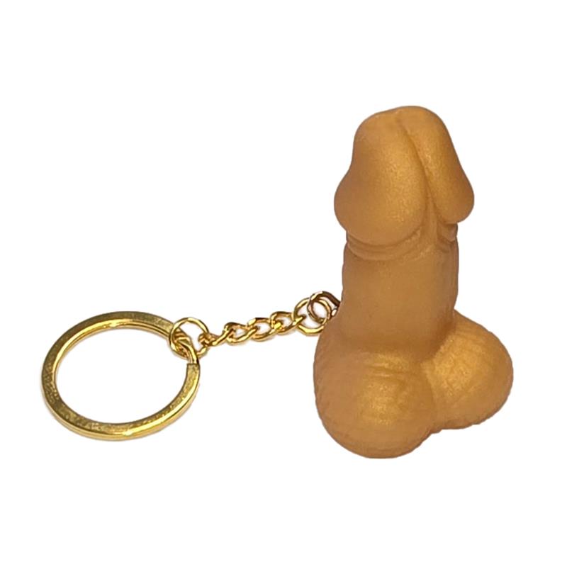 DIVERTY SEX - LLAVERO DE GOMA DURA FORMA DE PENE DORADO