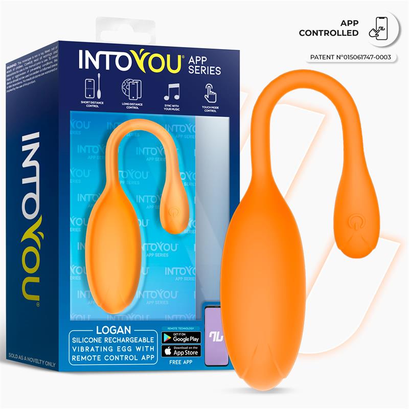 INTOYOU APP SERIES - LOGAN HUEVO VIBRADOR CON APP SILICONA UNIBODY NARANJA