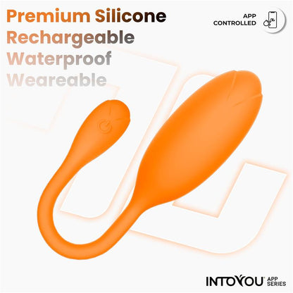 INTOYOU APP SERIES - LOGAN HUEVO VIBRADOR CON APP SILICONA UNIBODY NARANJA