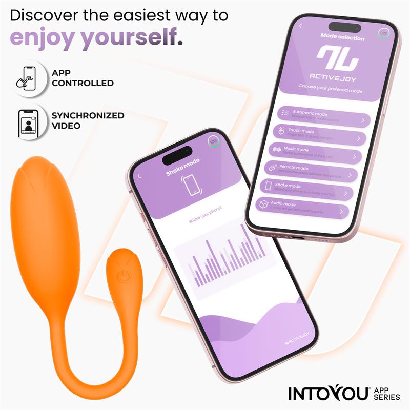 INTOYOU APP SERIES - LOGAN HUEVO VIBRADOR CON APP SILICONA UNIBODY NARANJA