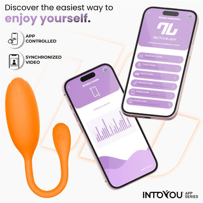 INTOYOU APP SERIES - LOGAN HUEVO VIBRADOR CON APP SILICONA UNIBODY NARANJA
