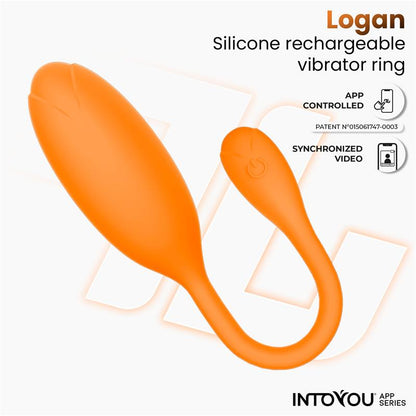INTOYOU APP SERIES - LOGAN HUEVO VIBRADOR CON APP SILICONA UNIBODY NARANJA