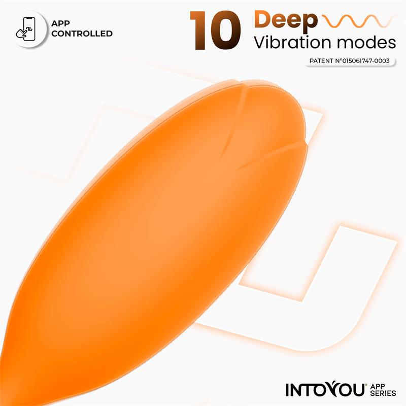INTOYOU APP SERIES - LOGAN HUEVO VIBRADOR CON APP SILICONA UNIBODY NARANJA