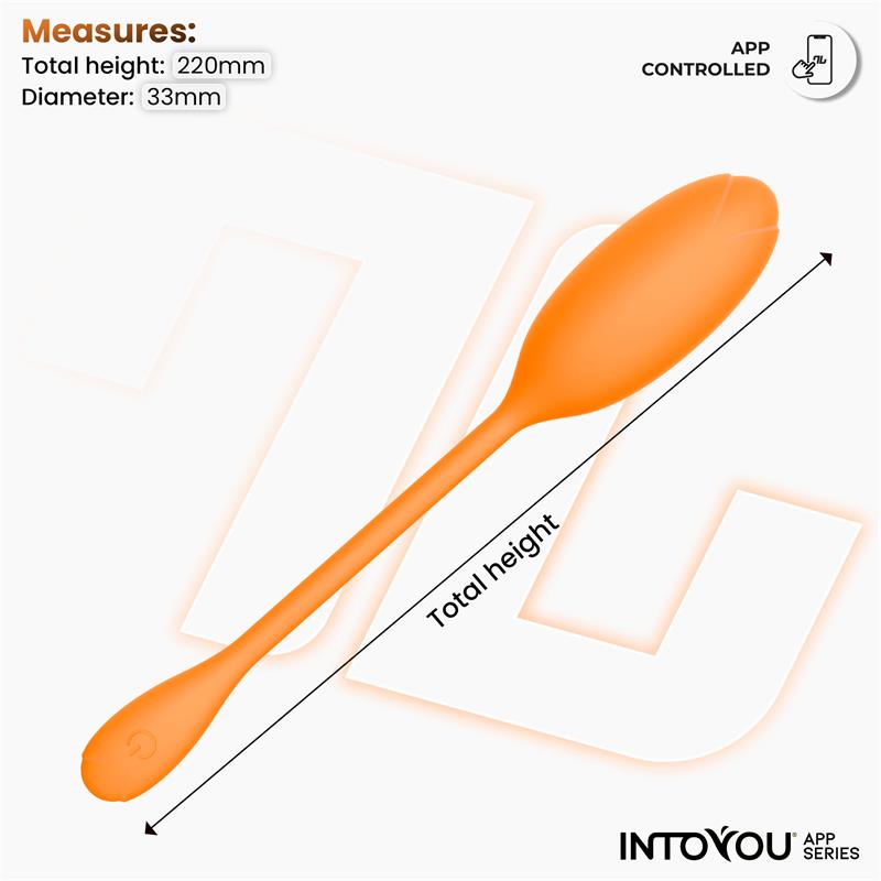 INTOYOU APP SERIES - LOGAN HUEVO VIBRADOR CON APP SILICONA UNIBODY NARANJA