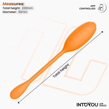 INTOYOU APP SERIES - LOGAN HUEVO VIBRADOR CON APP SILICONA UNIBODY NARANJA