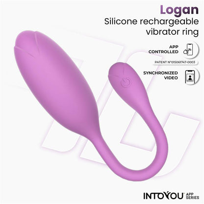 INTOYOU APP SERIES - LOGAN HUEVO VIBRADOR CON APP SILICONA UNIBODY PÚRPURA