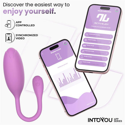 INTOYOU APP SERIES - LOGAN HUEVO VIBRADOR CON APP SILICONA UNIBODY PÚRPURA